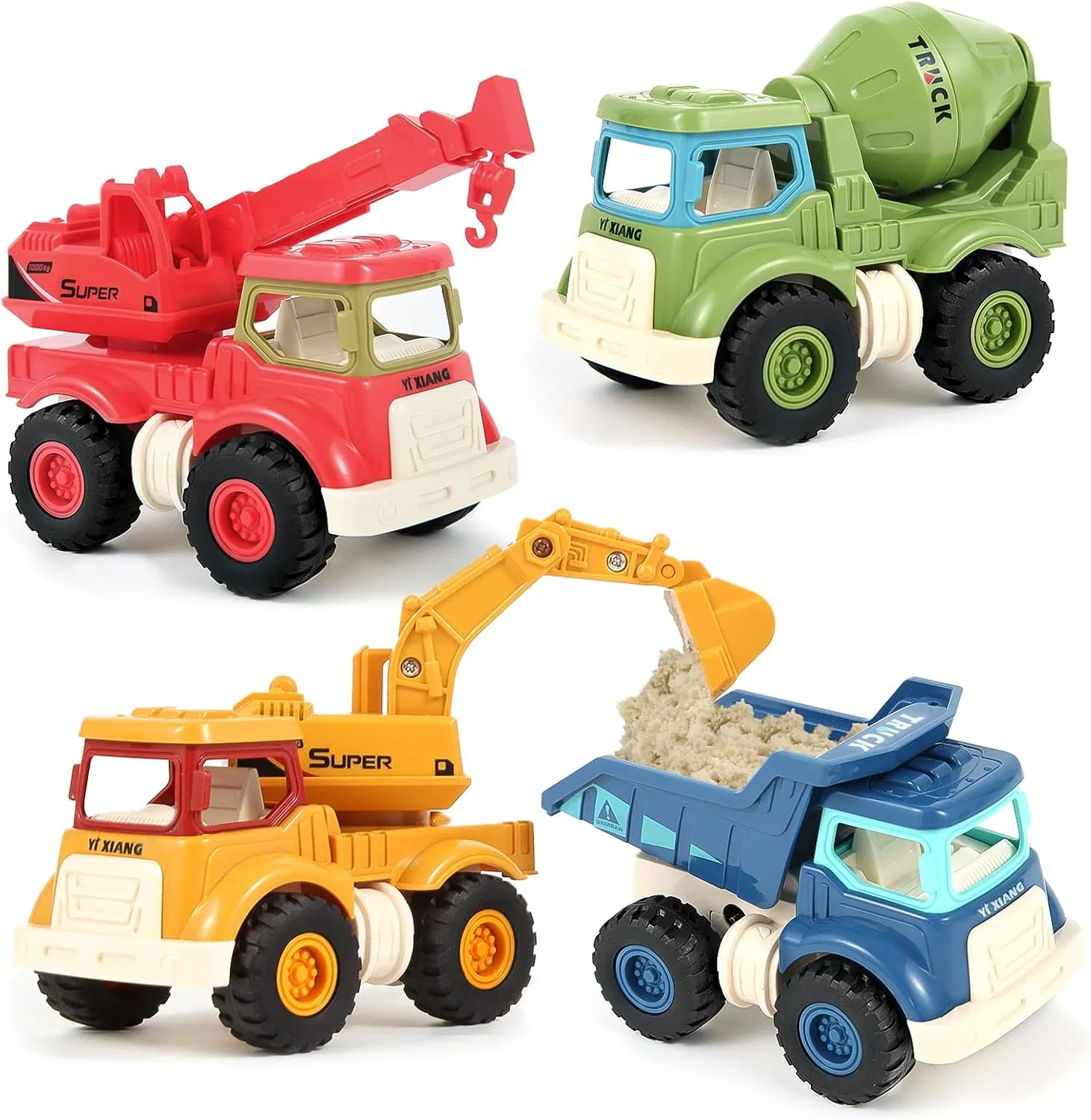 All-in-One Construction Truck Toys for Toddlers Ages 2 to 5