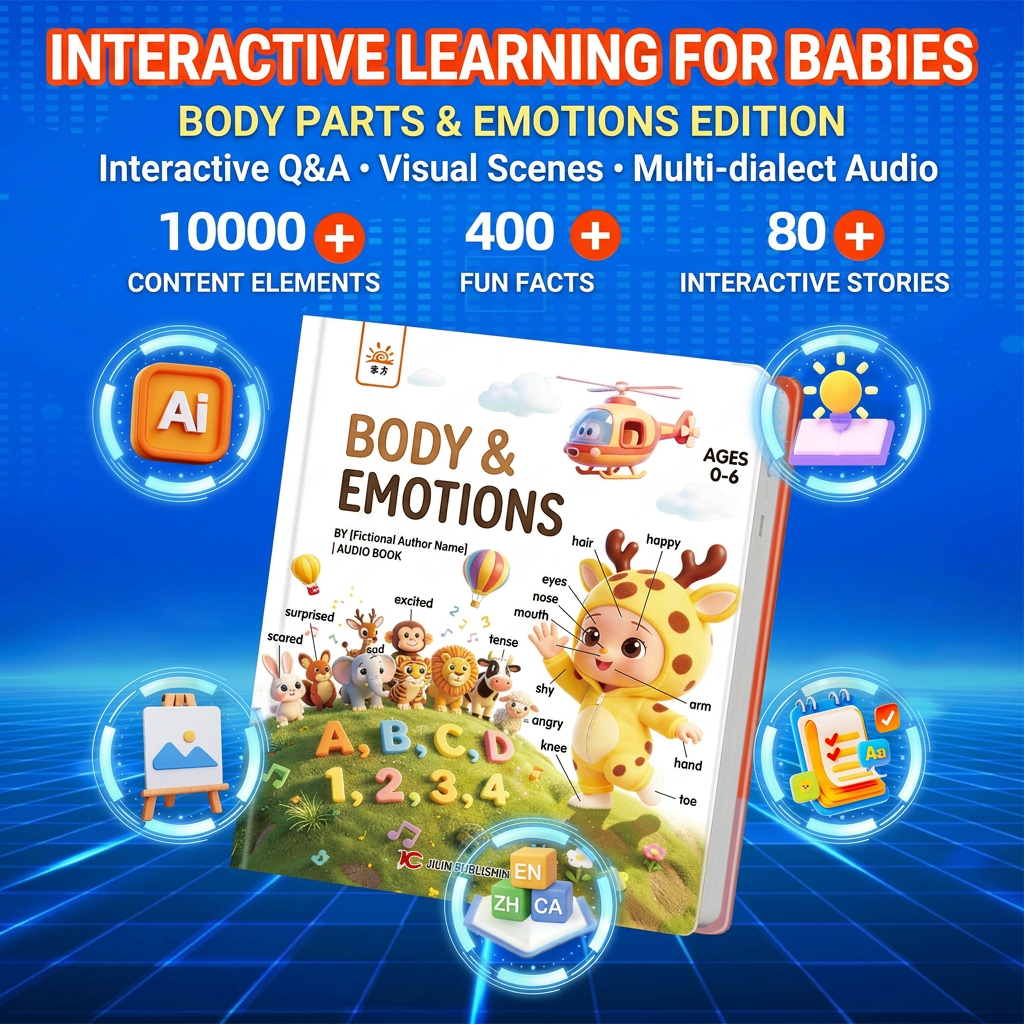 2026 New AI Cognitive Kids Sound Book Custom Interactive Early Learning Audio Book For Toddlers