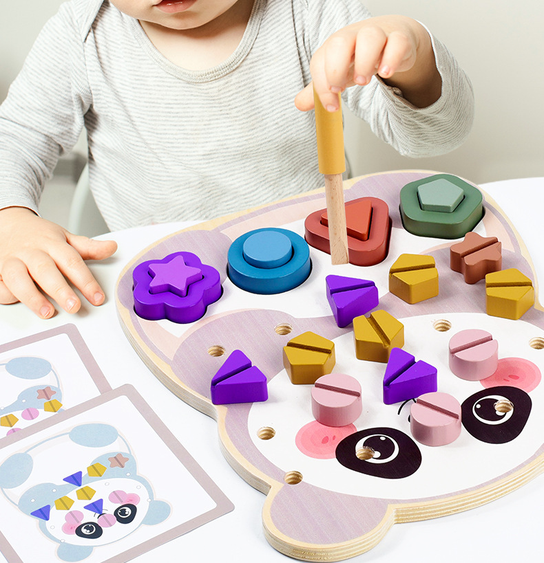 Montessori Toy High Quality Children Shape Matching Toy Exercise Hands-on Skills Nut Busy Board for Interactive Learning