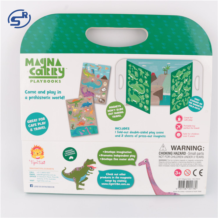 Preschool DIY Educational Puzzles Open-Ended Reusable Sticker Books Magnetic Dinosaur Toys for Kids Boys and Girls