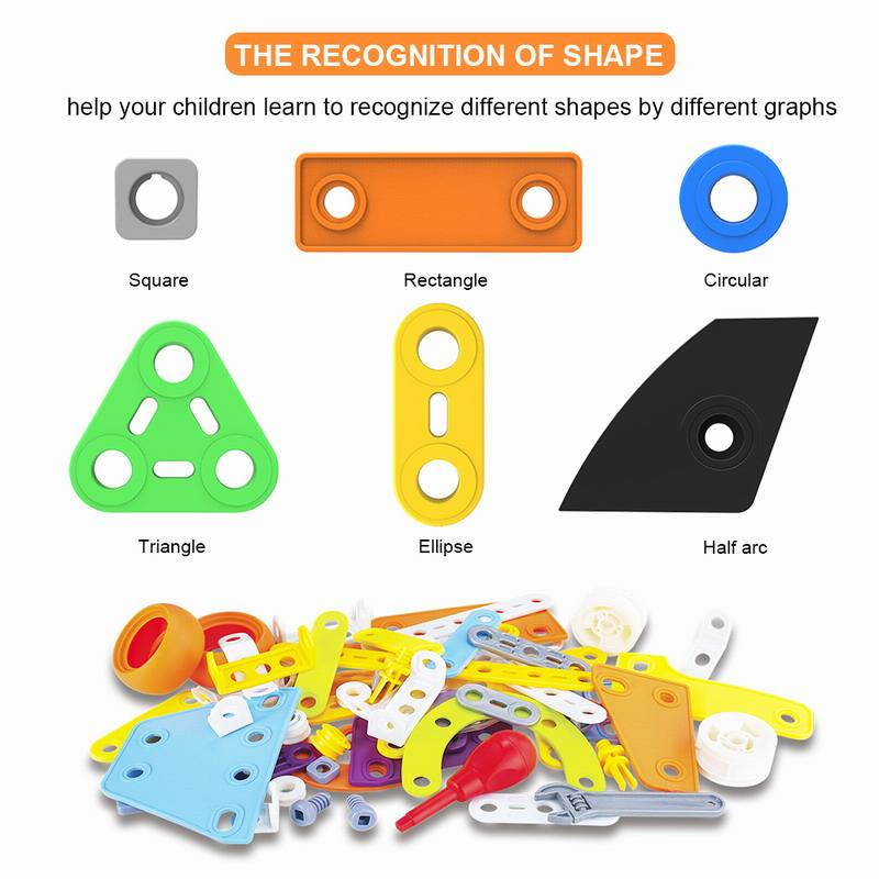 109 PCS Kids Screw Nut Building Blocks Educational Vehicle Construction Toys 5 in 1 Stem Learning Toy Set with Screwdriver