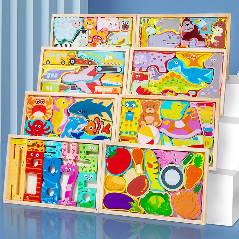 Educational Creative 3D Animal Puzzle Early Learning Wooden Toy for Kids