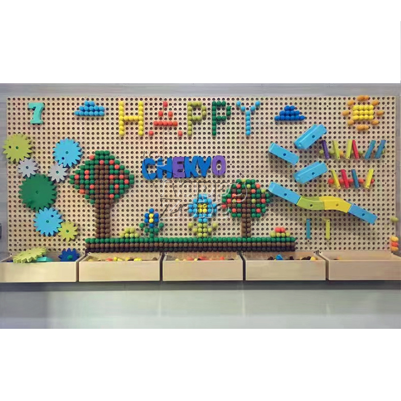 Children Educational EVA Blocks Wall Interactive Wall Game Mounted Sensory Wall Puzzle Brick Stem Toys For Preschool Playroom