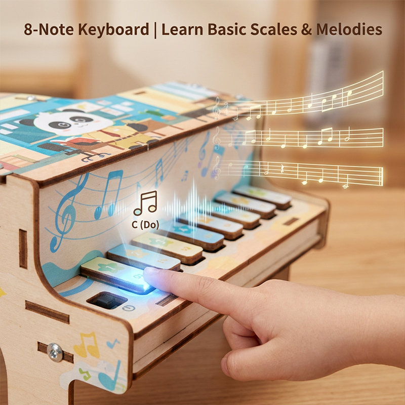 Provide Stem Curriculum Starter Kit Wooden Electronic Piano Children Stem Educational Robot Diy Kit For Kids
