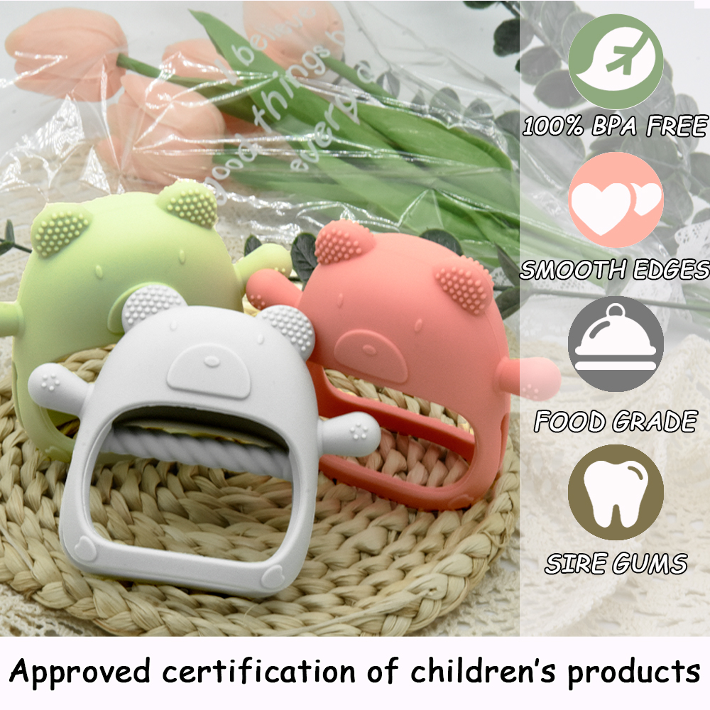Food Grade Silicone Soft Toy Baby Teether Wristband Anti Dropping Reusable Chewing Toy Pacifier Molar Teething Relief Biting