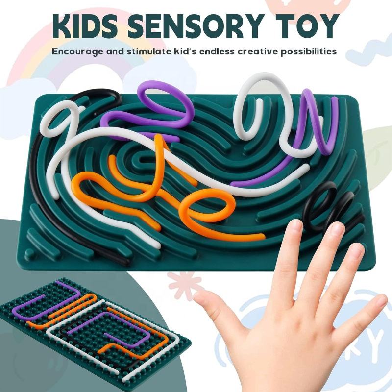Silicon Sensory Fidget Activity Board Educational Toys for Autistic Children Kids and Babies with Autism for Sensitive Senses