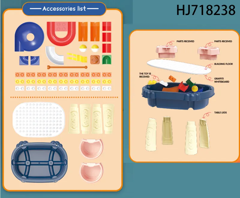 Projection Drawing Shooting Track Building Blocks Table Stem Toy for Kids Creative Play Educational Game Interactive Montessori Learning Developmental Toy