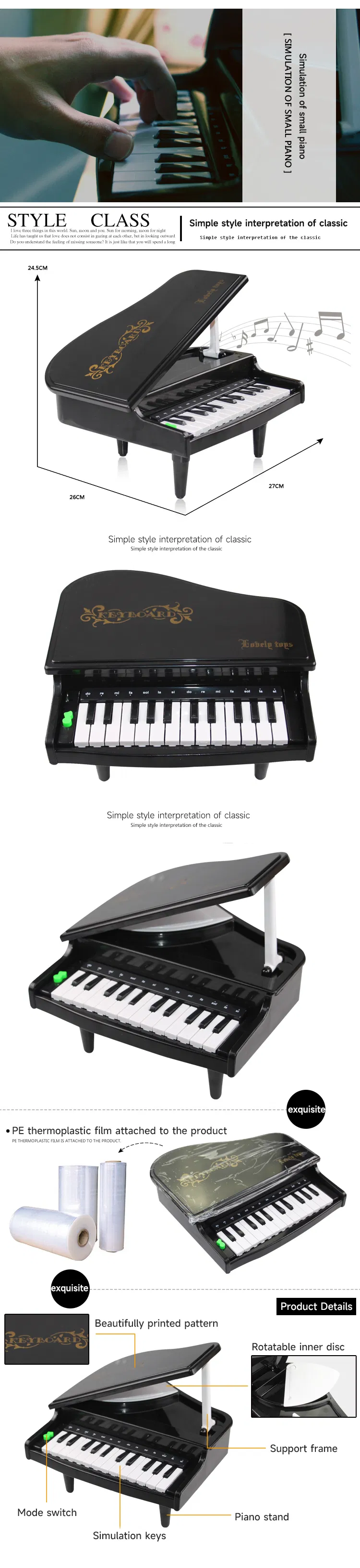 Early Learning Children Simulated Piano Keyboard Play