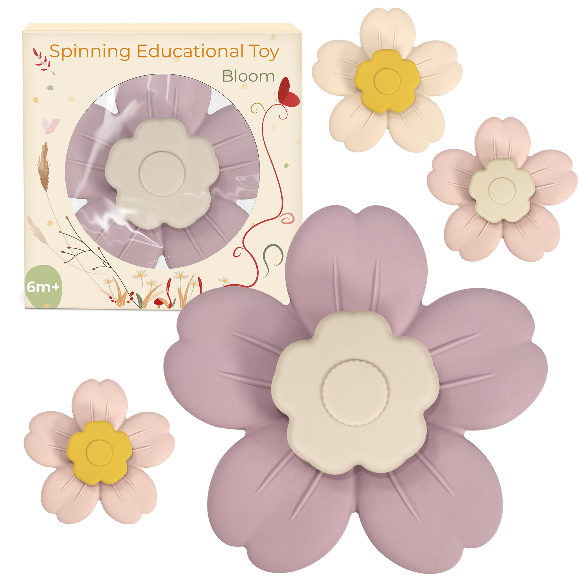 Montessori Spinning Suction Toy For Babies 0-24M | Food-Grade Silicone | Hand-Eye Development | ODM