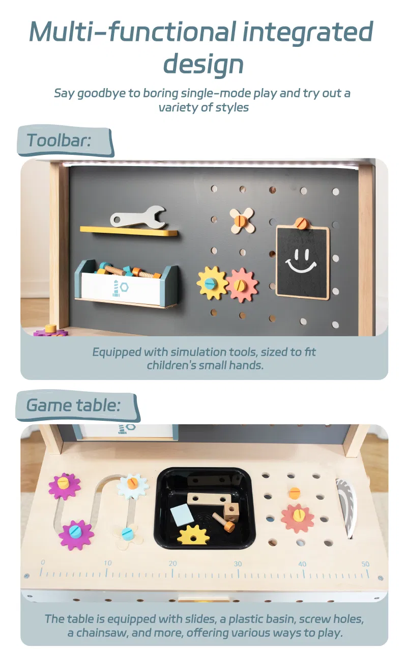 Preschool Toy Classroom Wooden Workbench Play Set for Stem Learning