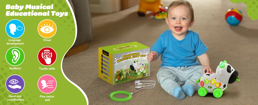 Children Education Developmental Learning Electric Bilingual Musical Cow Toy - Feature Info 4