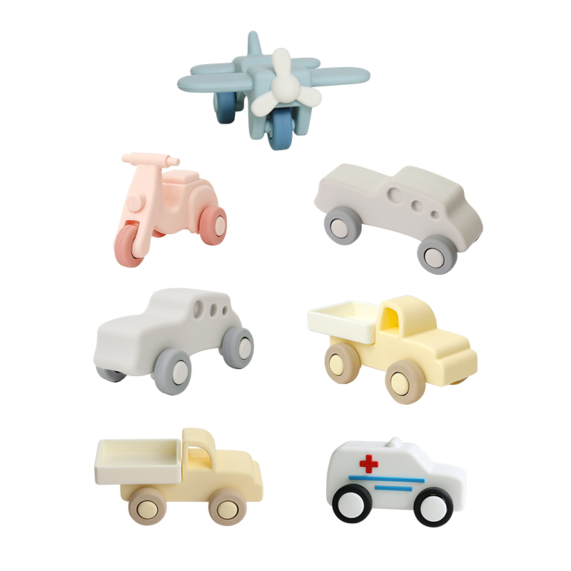 Factory Wholesale Silicone Baby Kid Car Toys Baby Montessori Toy Car For Toddlers Organic Teething