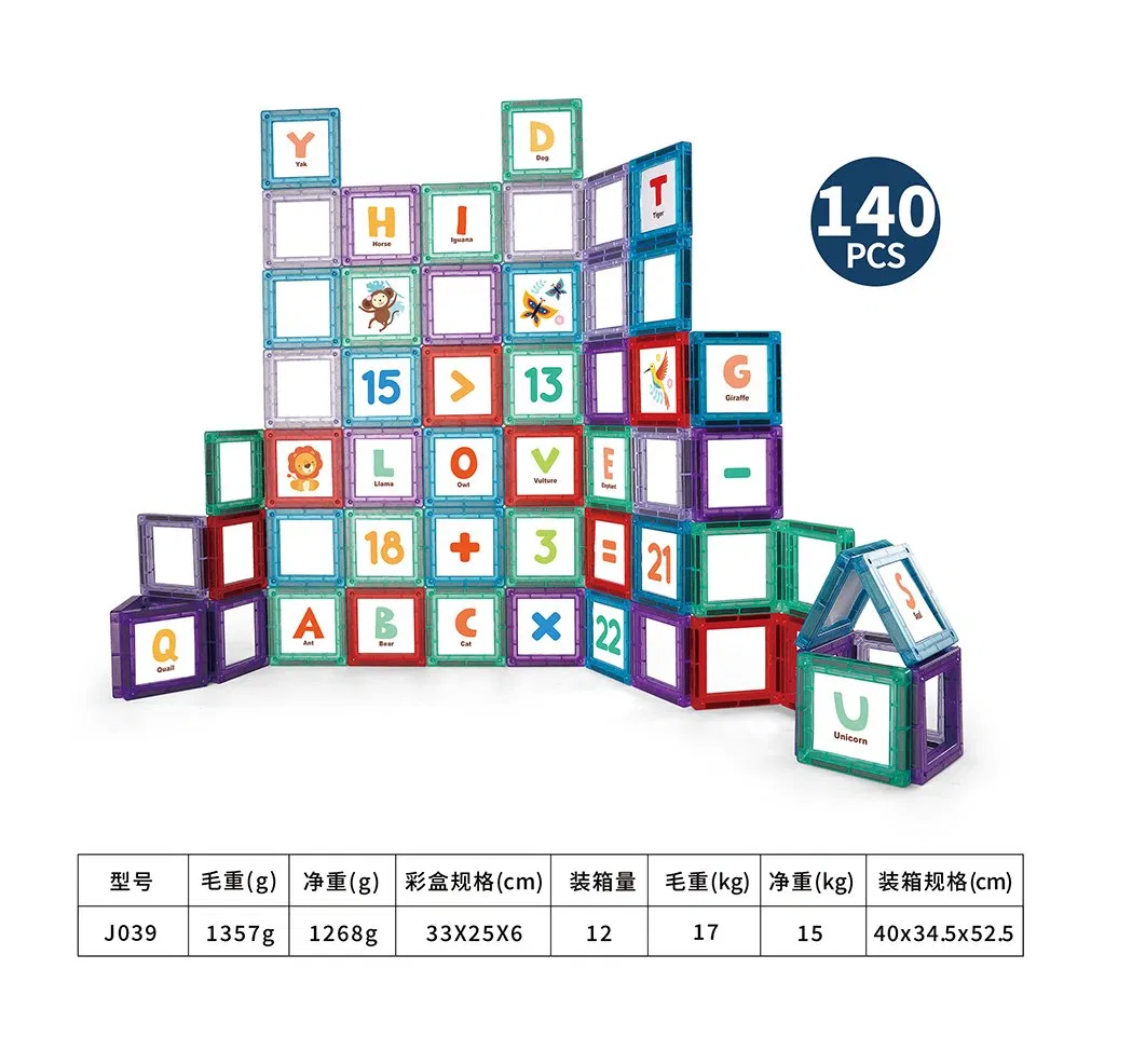 Alphabet Learning Toys for Toddlers 1-3 2-4 4-8, Classroom Must Have 140PCS Construction Toy,