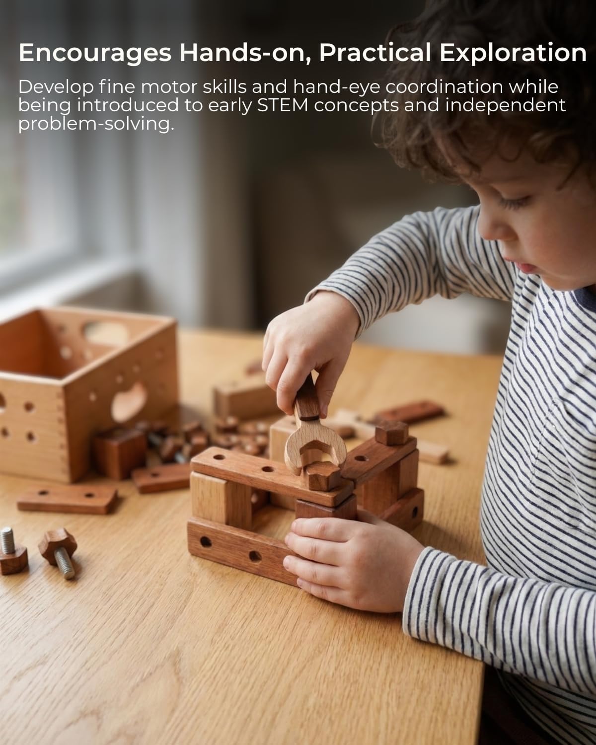 Wood Engineering Vehicle Toys, Wooden Push Car Toys, Montessori Preschool Early Learning Educational Toys for Toddlers