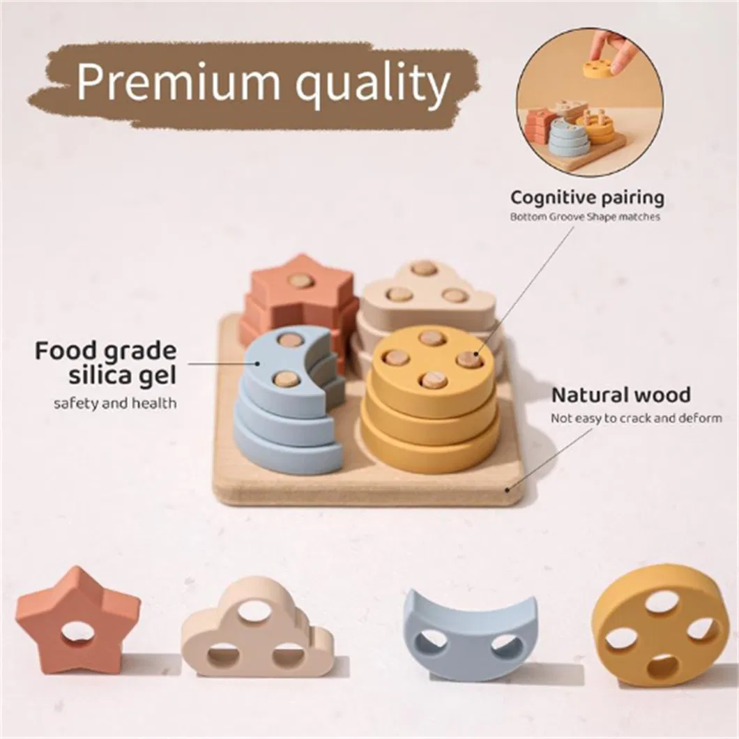 Geometric Shape Matching Blocks Toy Silicone Early Learning Set