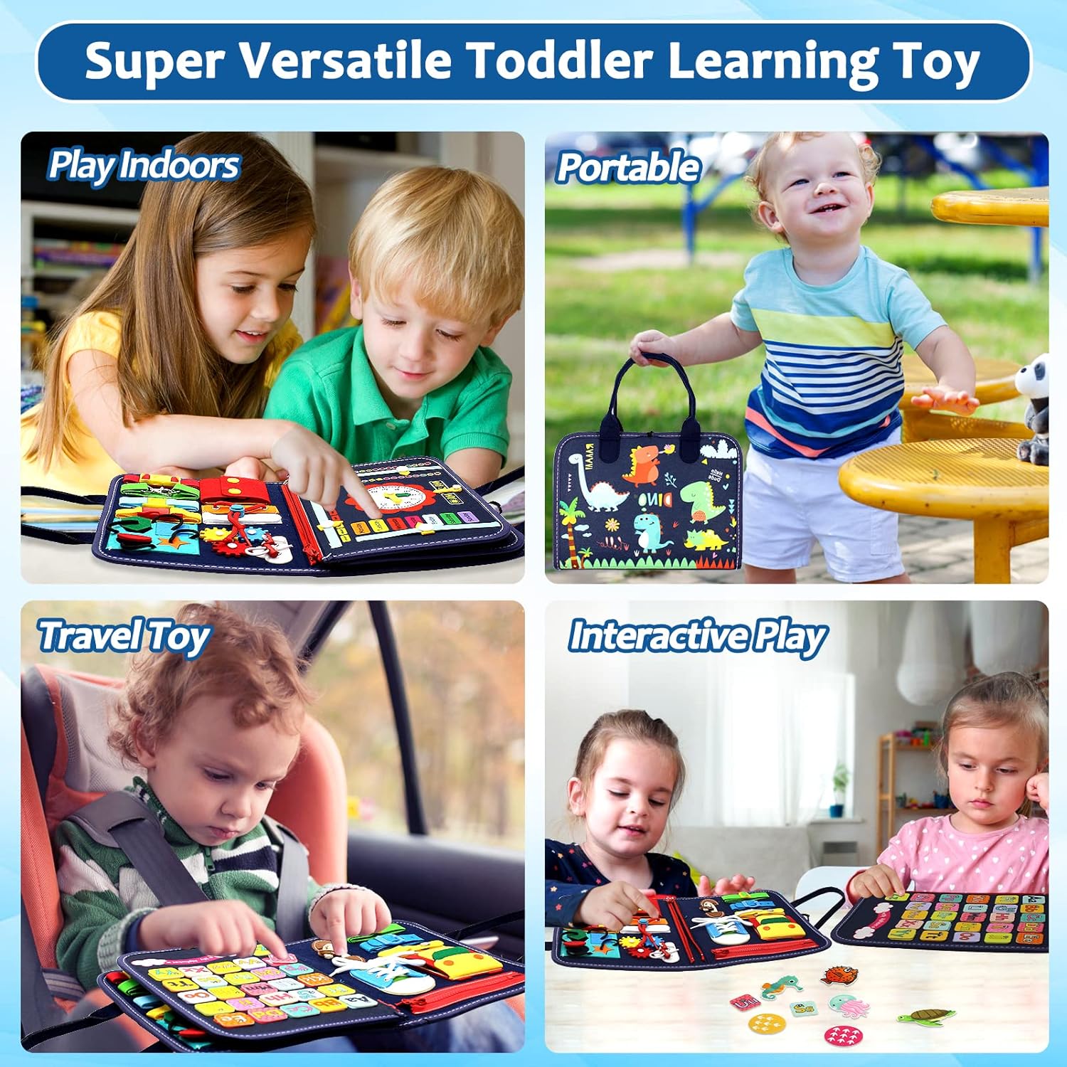 Early Education Craft Toys Wild Animals Felt Busy Board Toddlers Kids Intelligence Development Sensory Activity Toy Safe