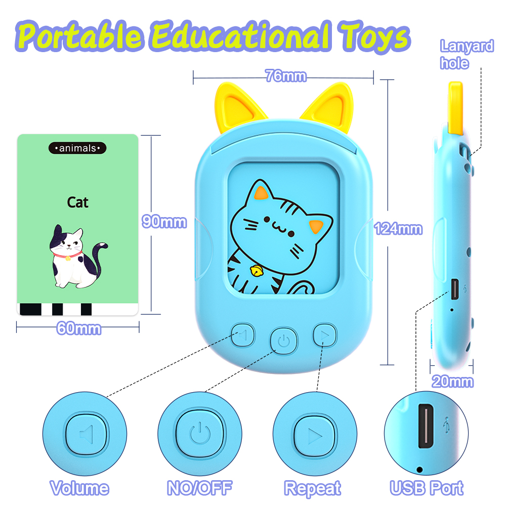 Early Education Device Learning Words Talking Flash Cards Toy Insert Card Reading Machine Educational Plastic Flash Cards