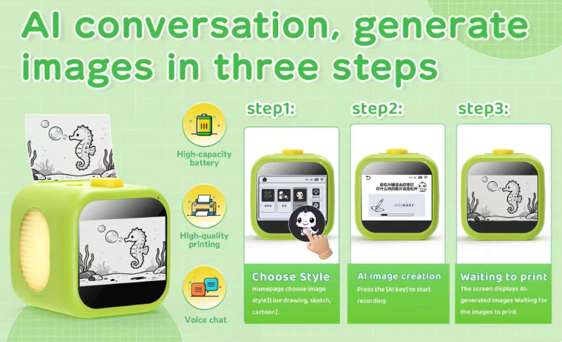 New Version No APP Educational Electronic Astronaut AI printer Toy WiFi Voice Interaction Intelligent Dialogue for 50+ Language