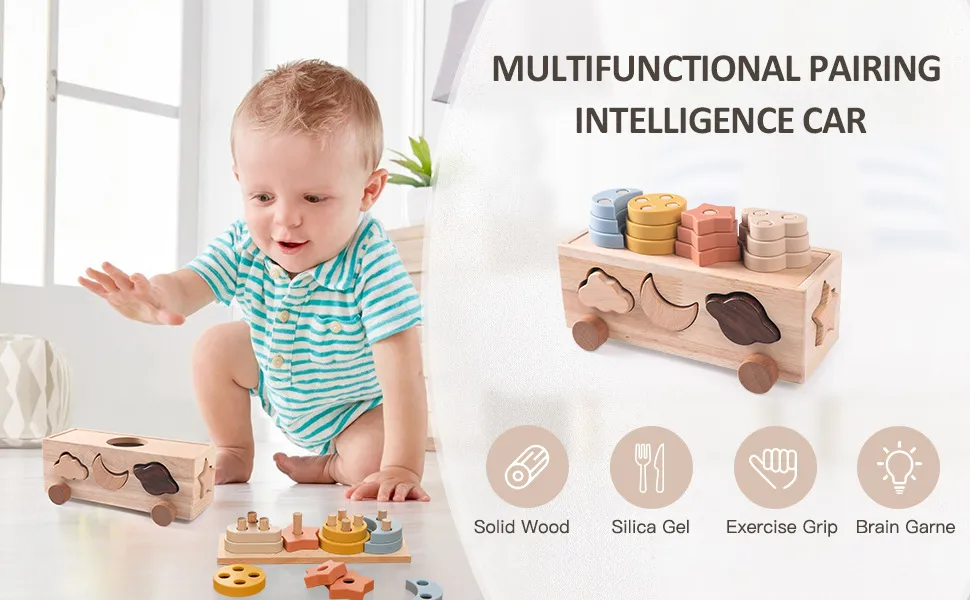Baby Cognitive Building Block Car Toy for Kids' Early Learning Fun