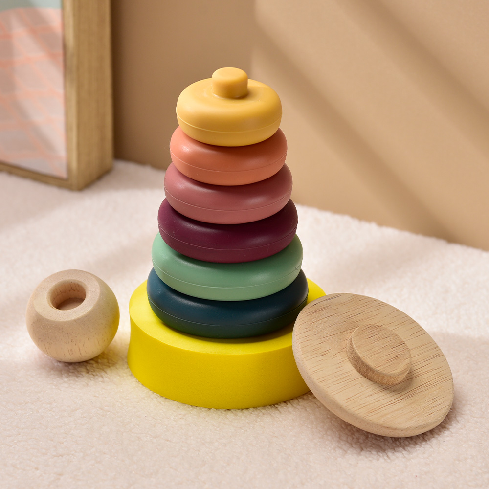 Food Grade Silicone Stacking Toys Early Educational Baby Building Blocks and Teether Toys Safe and Fun