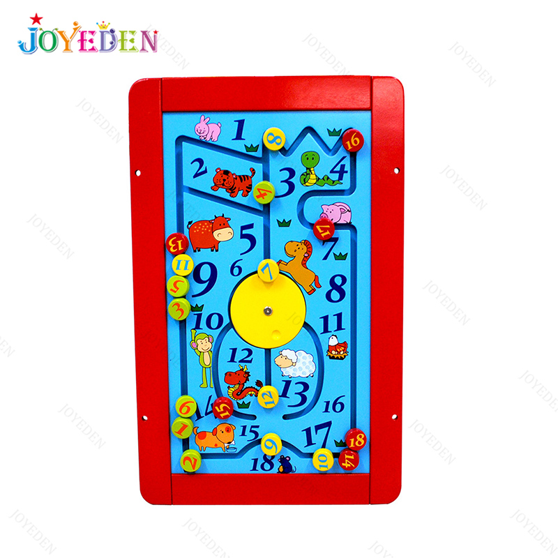 Creative Colorful Wall Panel Game Indoor Kids Wooden Educational Toys for Learning School &amp; Shopping Mall Use
