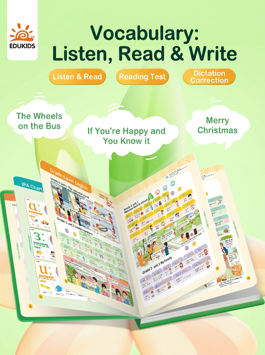 Custom Magic English Vocabulary Kids Sound Book Interactive Early Learning Audio Book