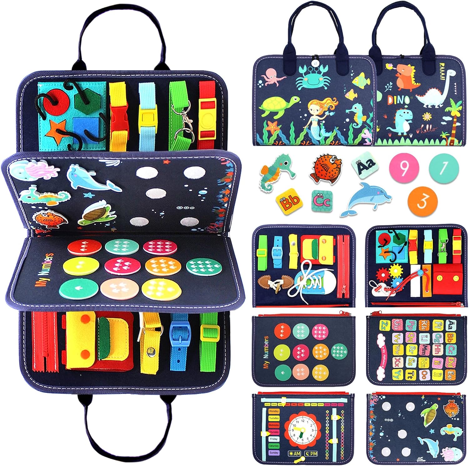 Early Education Craft Toys Wild Animals Felt Busy Board Toddlers Kids Intelligence Development Sensory Activity Toy Safe