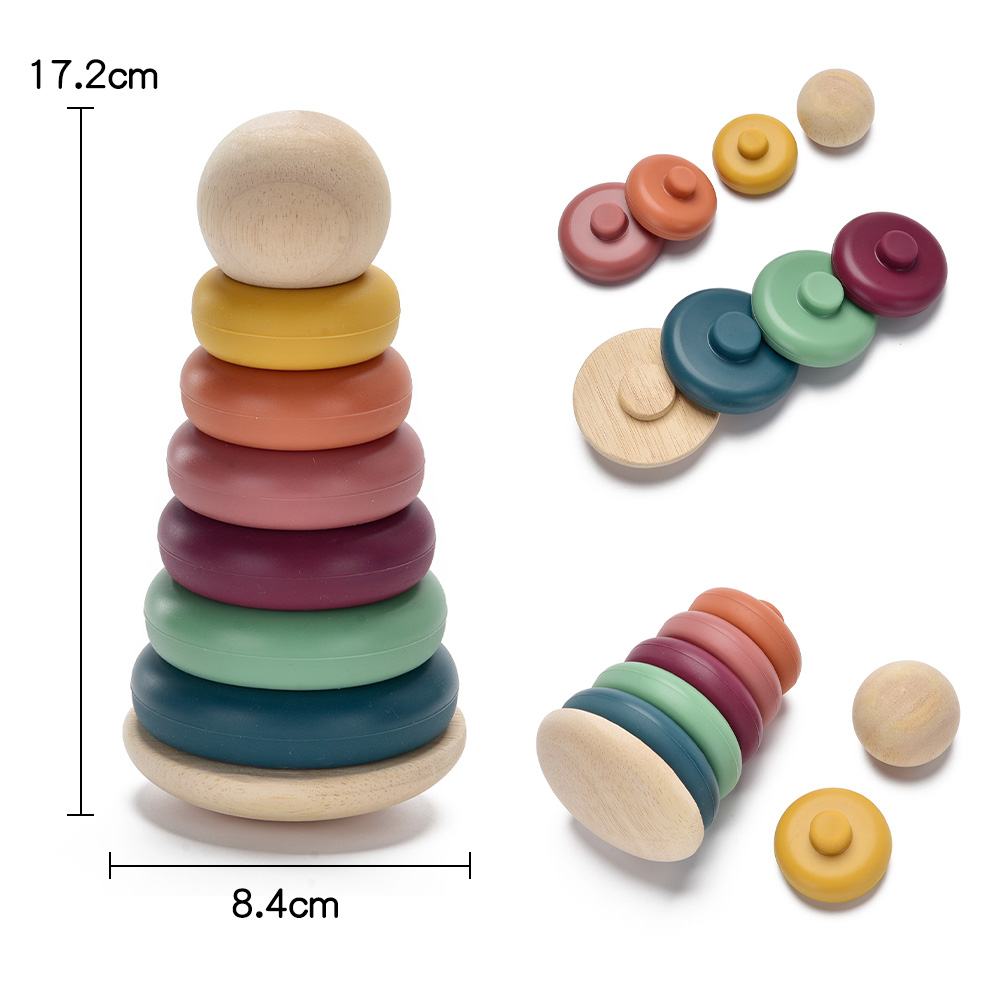 Food Grade Silicone Stacking Toys Early Educational Baby Building Blocks and Teether Toys Safe and Fun