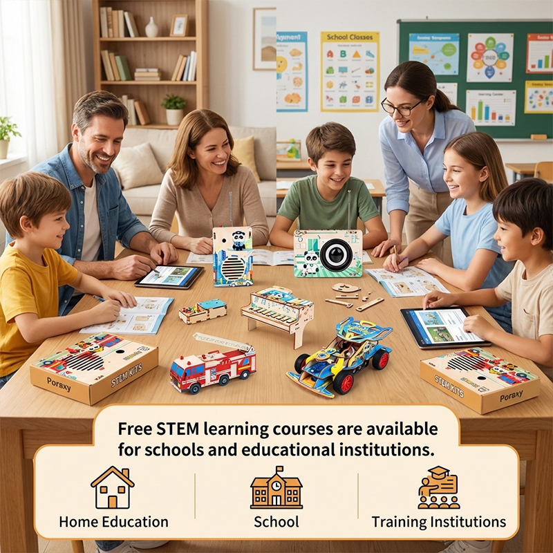 Wholesale 5 In 1 Wooden DIY Electronic Robot Kit Curriculum Educational Supplies For Steam Education