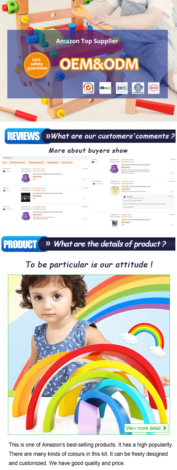 Hot Sale Popularity Colorful Rainbow Wooden 2 to 4 Years Educational Toy Developing Intelligence Unisex Toysrunner