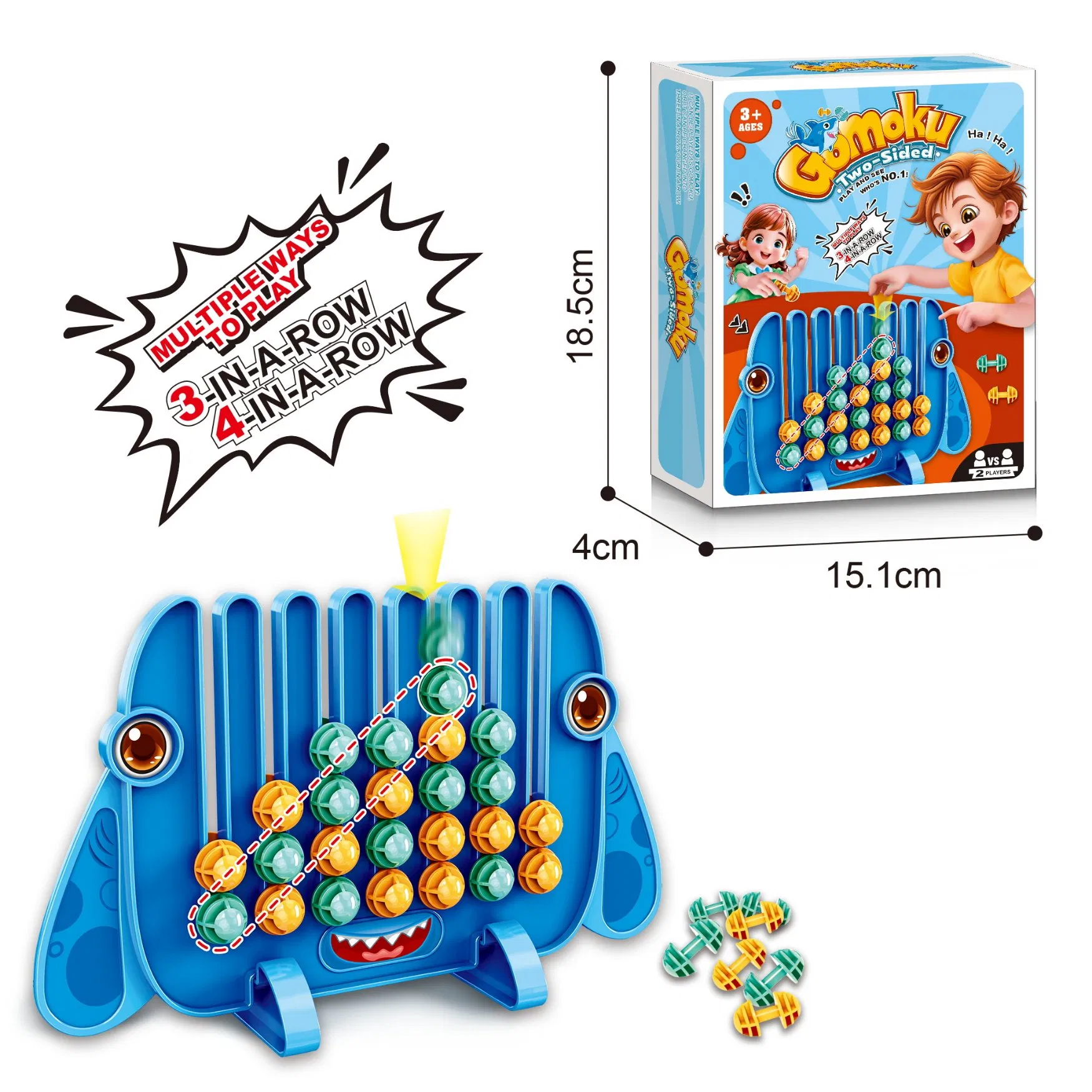 Bulk Wholesale Toy Manufacturer Two-Sided Gomoku Connect 4 Game Kids Educational Interactive Desktop Board Game for Family Party