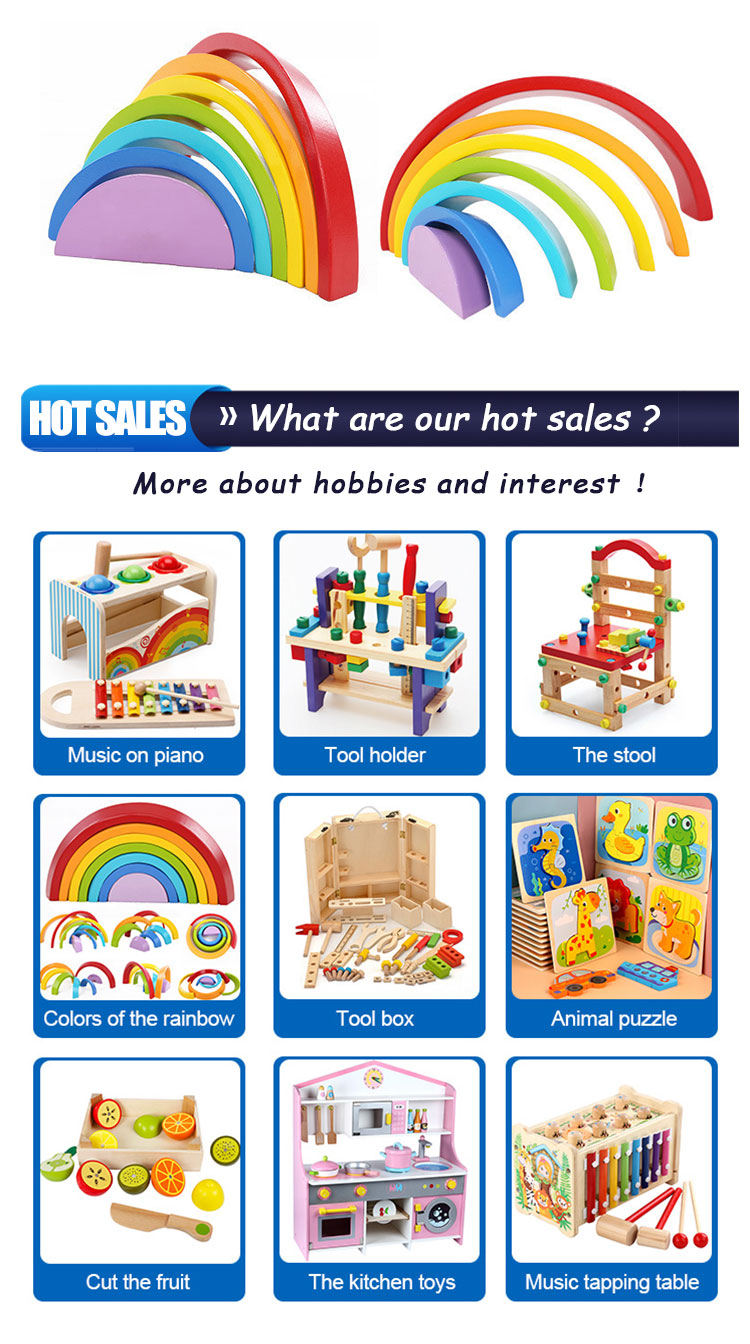 Hot Sale Popularity Colorful Rainbow Wooden 2 to 4 Years Educational Toy Developing Intelligence Unisex Toysrunner