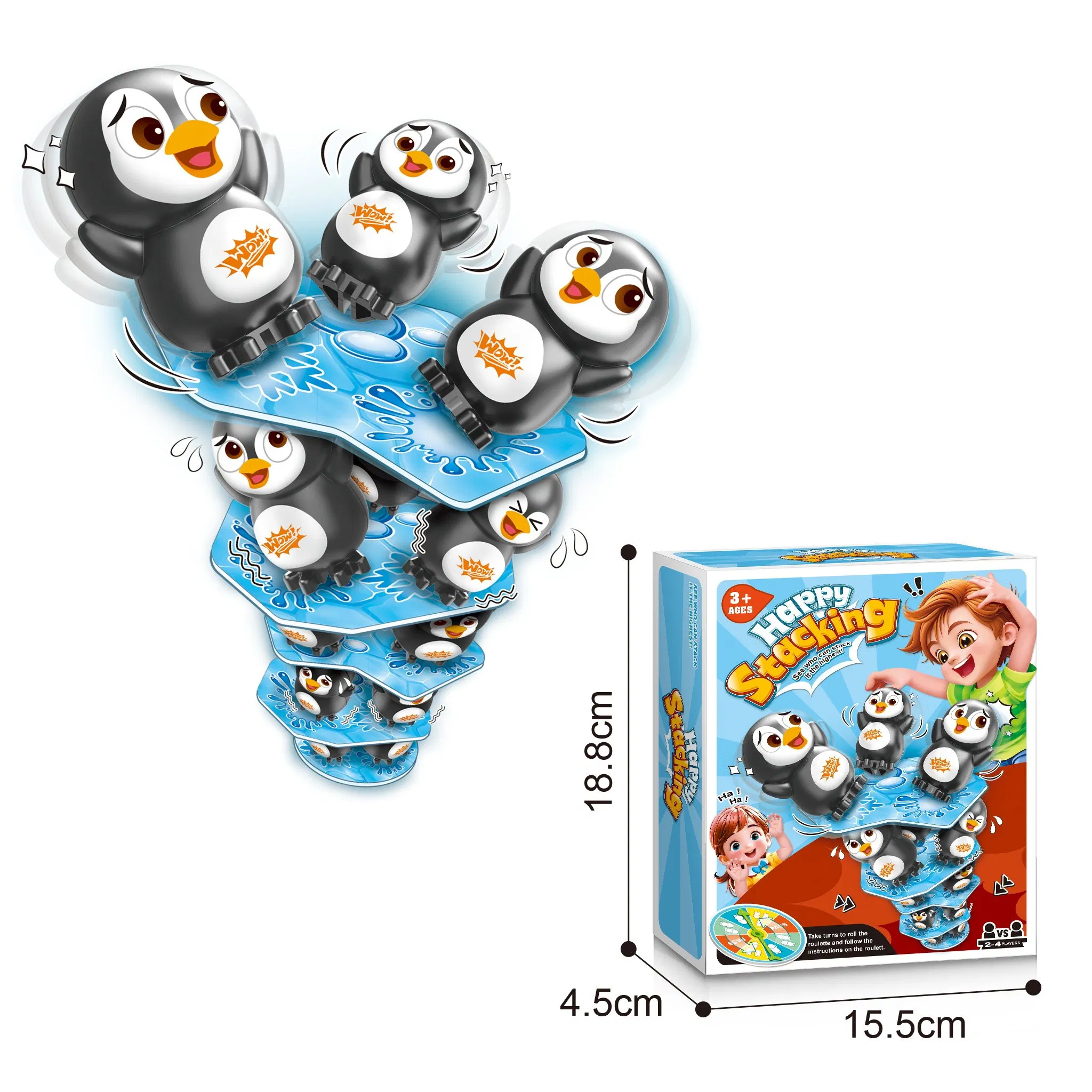 Toy Manufacturer Factory Wholesale Cute Penguin Stacking Game Kids Educational Interactive Desktop Balance Toy for Family Party Age 3+
