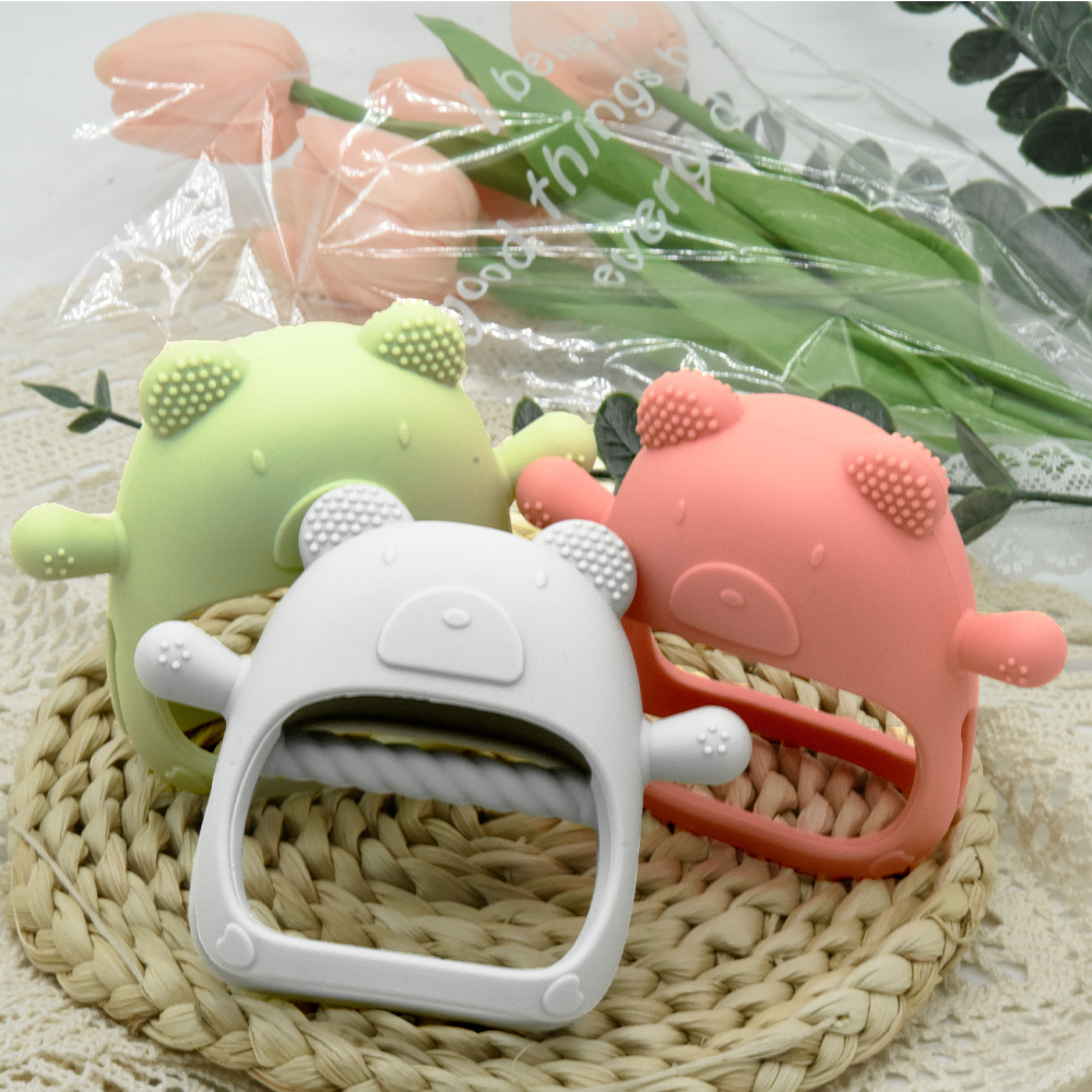 2026 Hot Silicone Soft Toy Teethers Babies 0-24 Months Chewing Gum Massage Relief Dropping Prevention Suction Base Safe Non