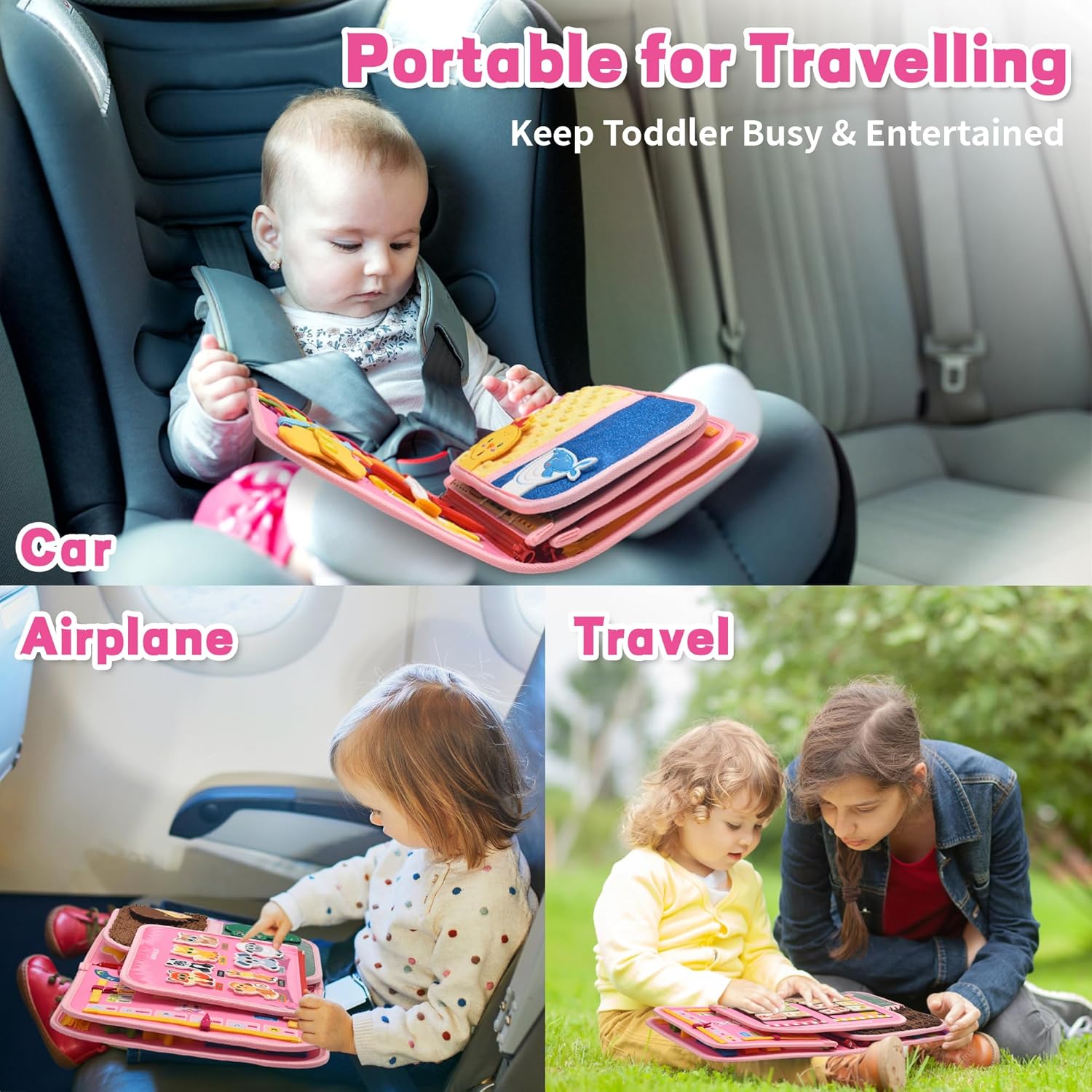 Baby &amp; Children's Felt Busy Board Educational Toy-Creative Learning Craft Kit with Cloth Book Customized Color &amp; Size 1-6 Years