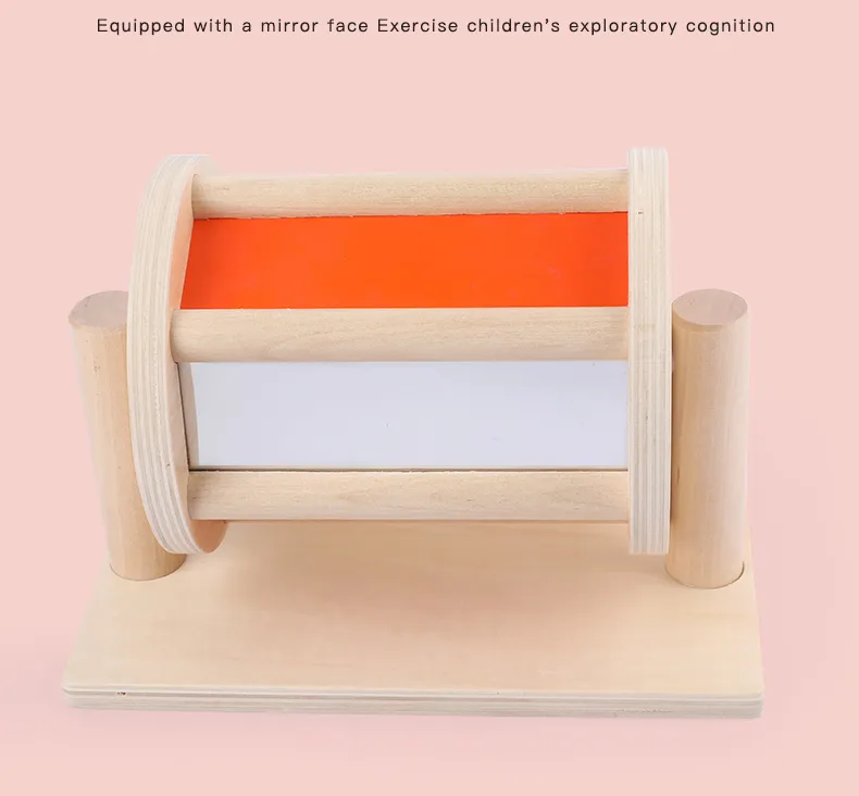 Infant Wooden Multi-Sensory Spinning Drum Montessori Educational Toy