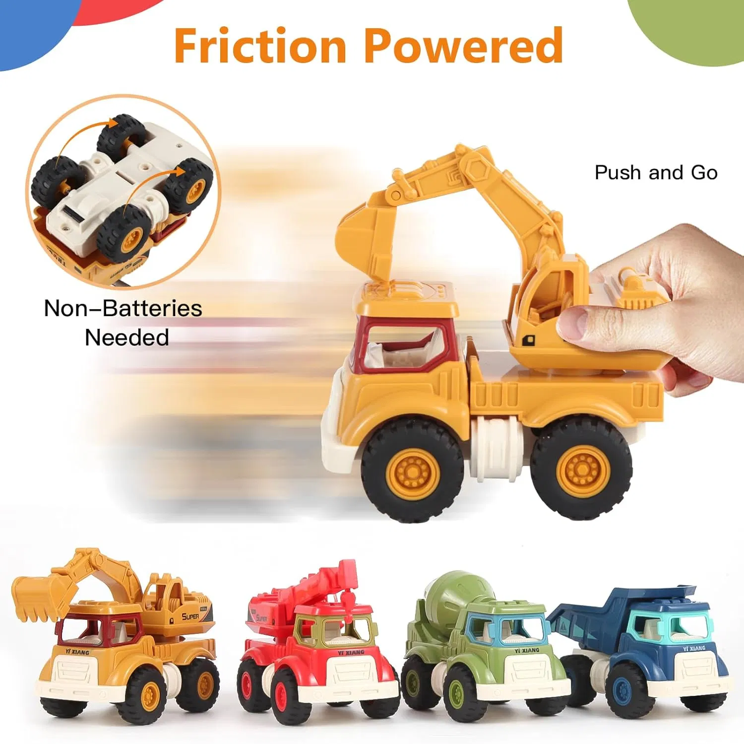 All-in-One Construction Truck Toys for Toddlers Ages 2 to 5
