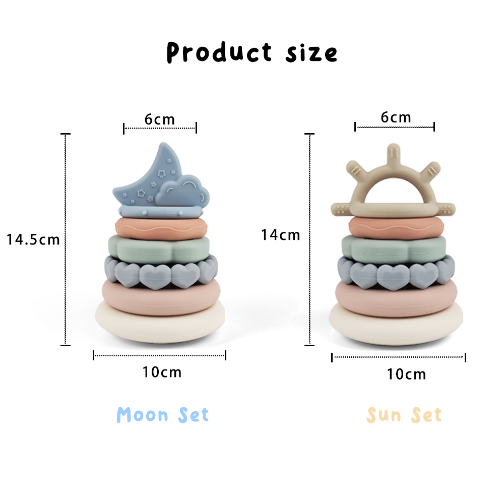 Silicone Learning Stacking Ring Rainbow Stacking Toys