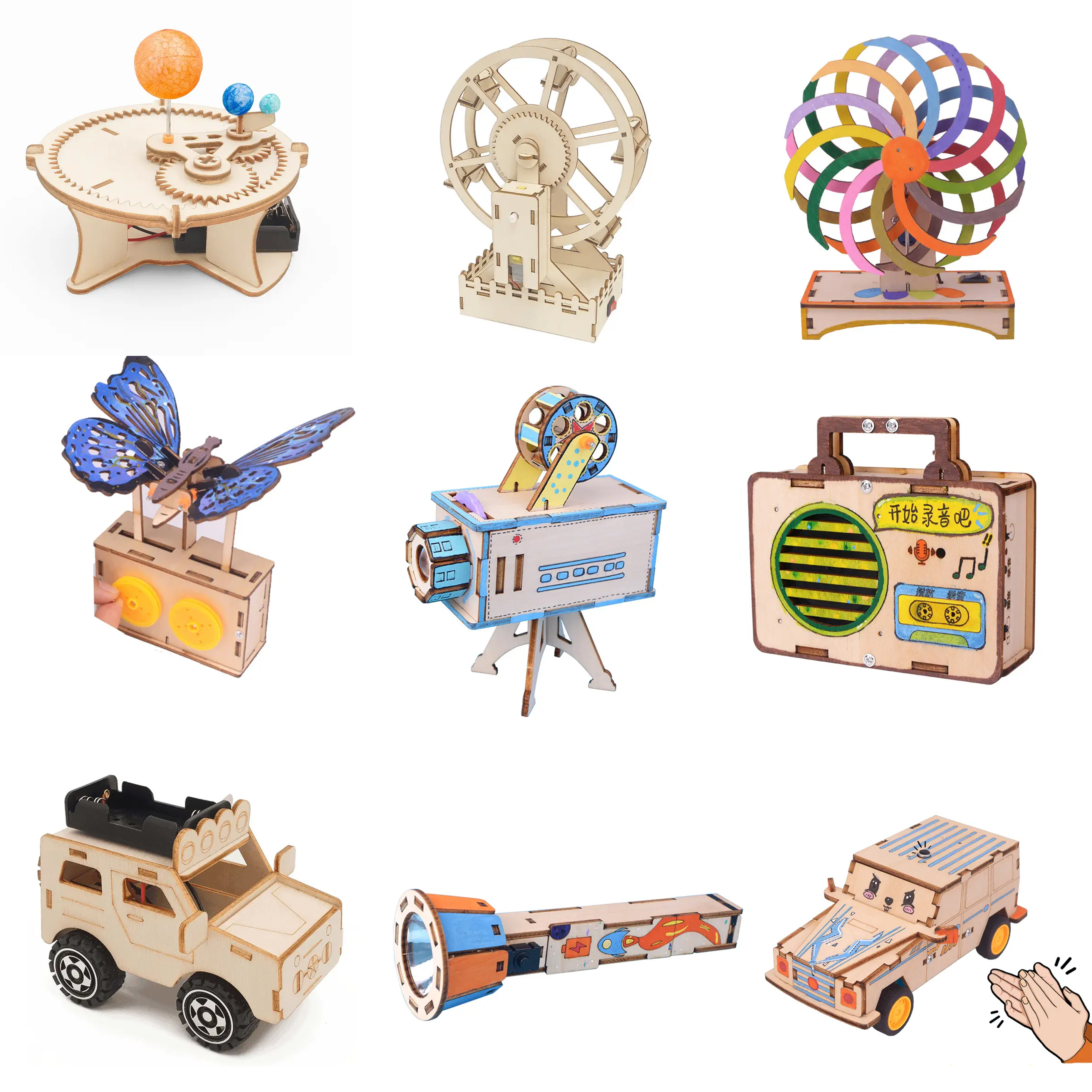 Wholesale Early Educational Learning Physical Experiment Toys Wooden Stem Toy Diy Kits For Kids