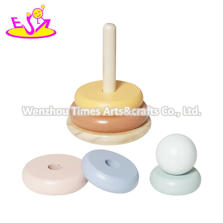 All-in-One Wooden Learning Toy Developmental Hammering Bench, Shape Sorter, and Colorful Stacking Rings W12D757