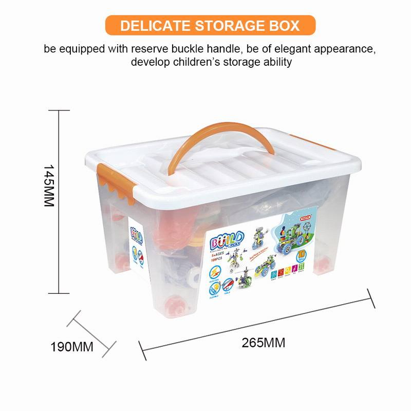 109 PCS Kids Screw Nut Building Blocks Educational Vehicle Construction Toys 5 in 1 Stem Learning Toy Set with Screwdriver