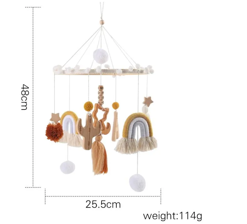 Fabric Plastic Wooden Baby Musical Mobile Toys
