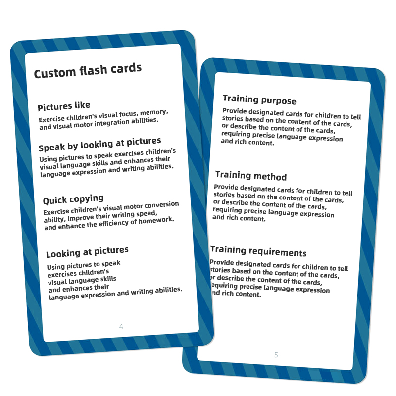 OEM Factory Price Wholesale Learn Color Cognitive Flash Cards Early Education Toy for Baby Kids Memory Flash Cards