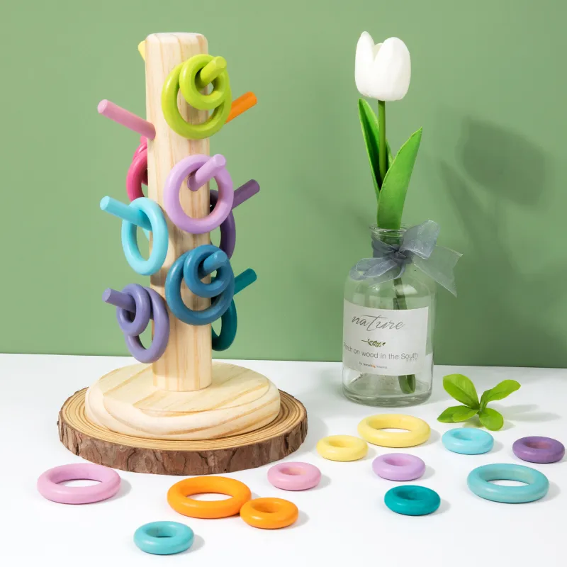 Wooden Ring Stacking Educational Toy Structure