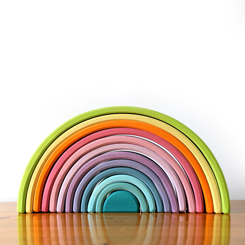Mini Early Learning Educational Rainbow Boards Building Blocks Toys for Kids Children