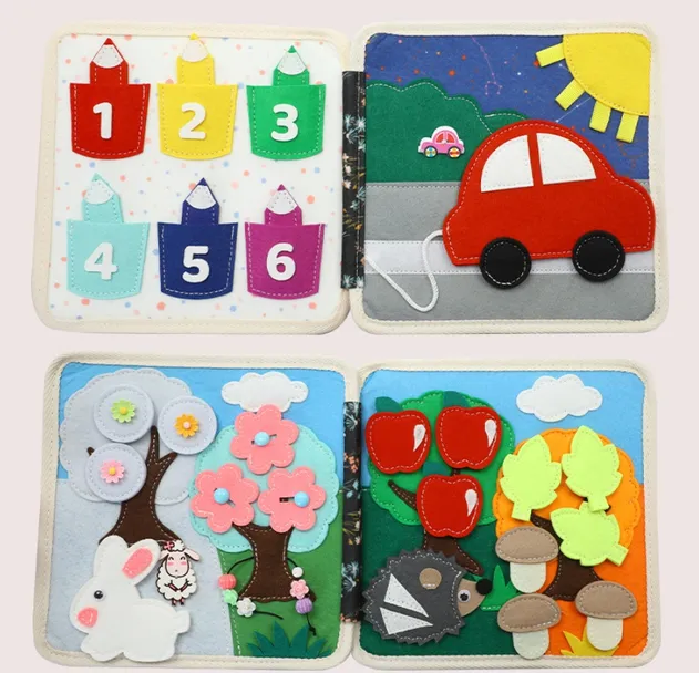 Soft Felt Educational Baby Travel Toys Quiet Book Activity Early Education Learning Felt Busy Book