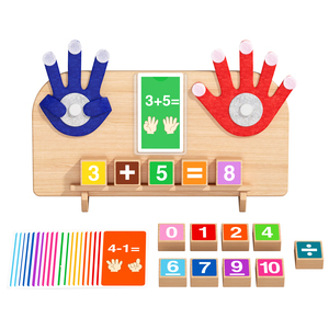 Preschool Learning Toys for Toddler, Wooden Montessori Toys Birthday Gift, Educational Math Manipulatives Number Counting Blocks