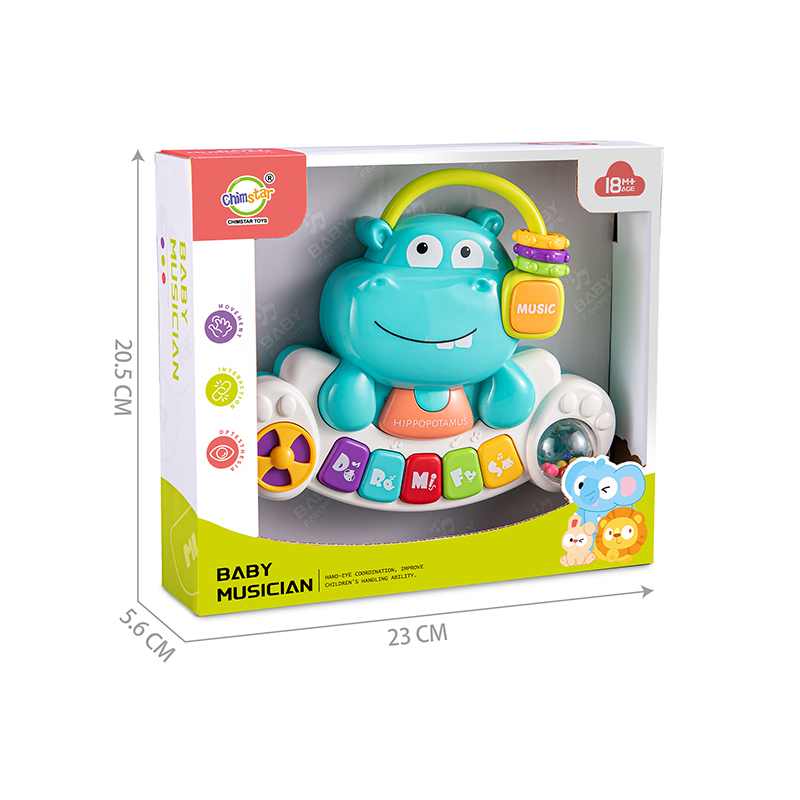 Xinbo Montessori Keyboard Toy Baby Musical Early Learning Piano Cute Hippopotamus Design Interactive Toy