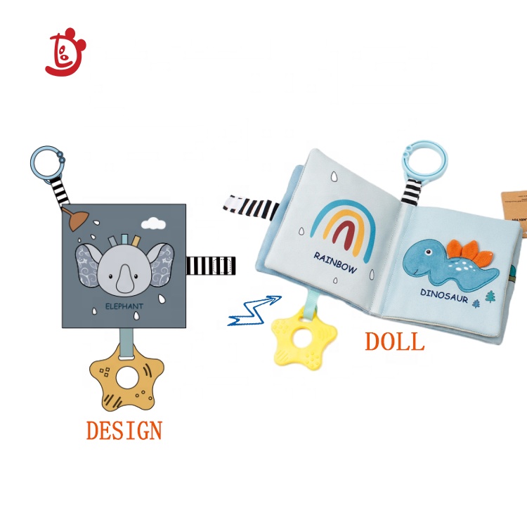 New Design Infant Early Education Cloth Book Cartoon Animal Educational Toys Washable Montessori Toys Sensory Baby Toys