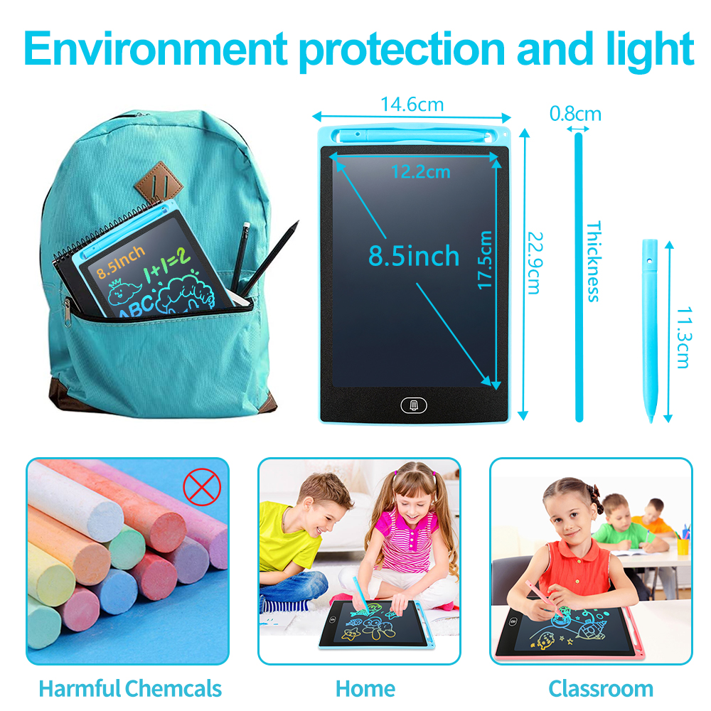 8.5 Inch LCD Writing Tablet Kids Digital Drawing Learning Board Educational Toy CE FCC RoHS EN71 ASTM CPC Approved